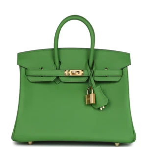Birkin 25 Vert Yucca Swift Gold Hardware