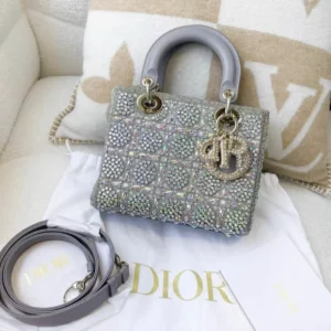 Lady Dior Limited edition diamond crystal gray Princess Diana bag